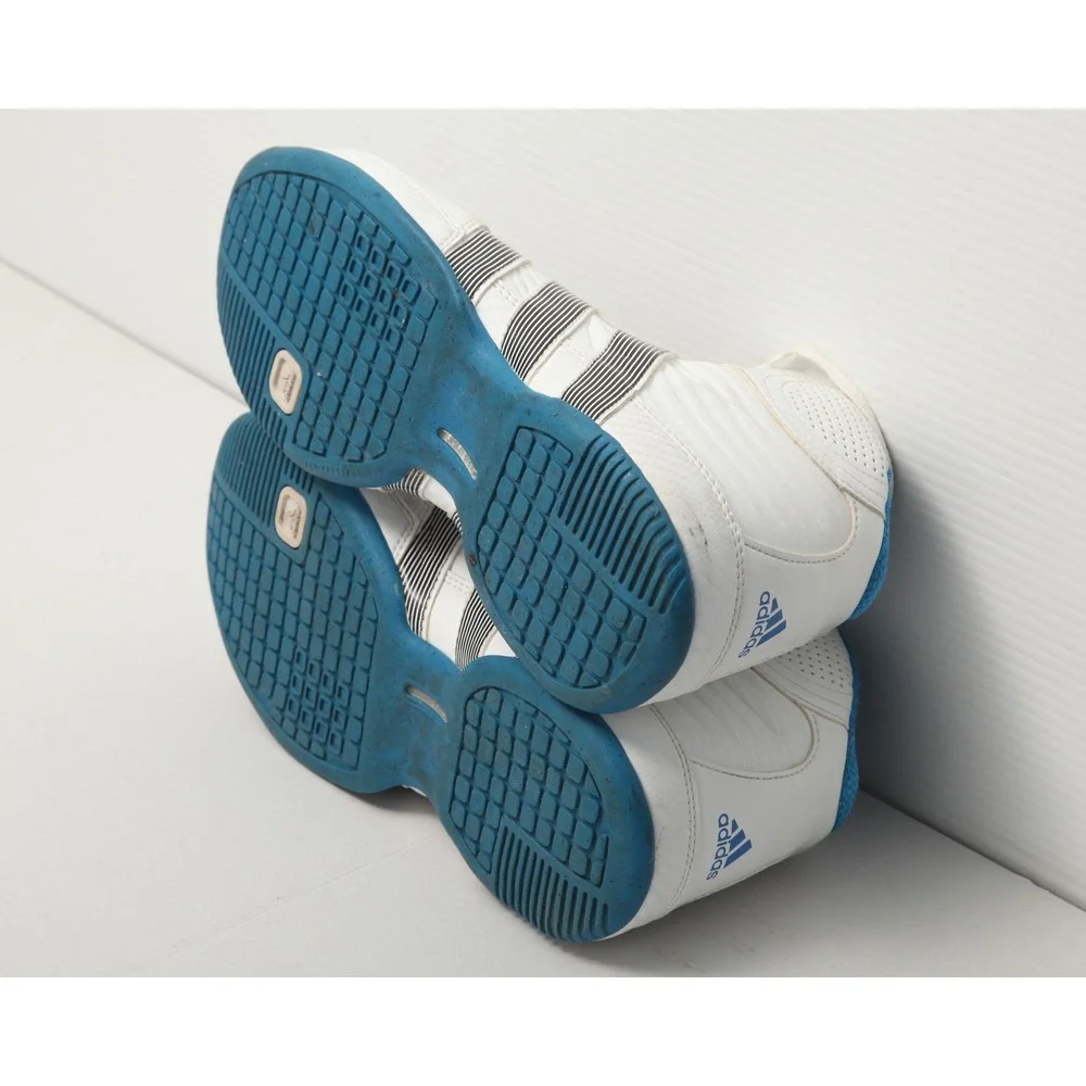 Adidas Commander TD 4 Men's 8.5 White Blue High Top Basketball Shoes